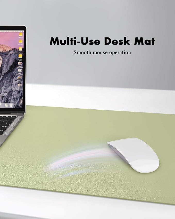 YSAGi Double-Sided Desk Pad, 35.4"x17" Leather Desk Mat, Eco Cork Desk Pad - Image 5