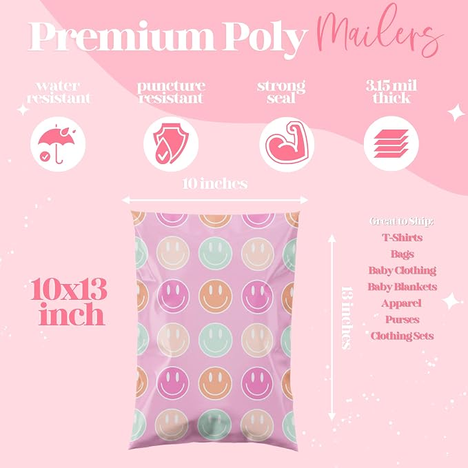Pretty Package Store 6x9 Designer Poly Mailer 100 Pack Heavy Duty Waterproof - Image 4