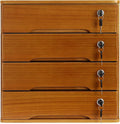 Lockable Desk Organizer Wooden Desktop Drawers Office Flat Files Storage Box by Unknown