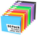50-Pack Assorted Hanging File Folders, Letter Size by Jowaia