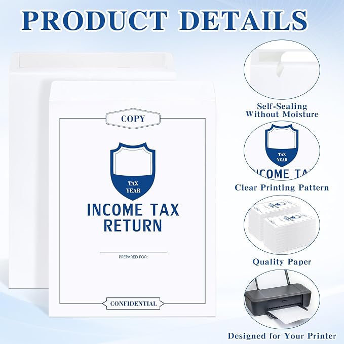 chiazllta 200Pcs Income Tax Return Envelope - Image 3