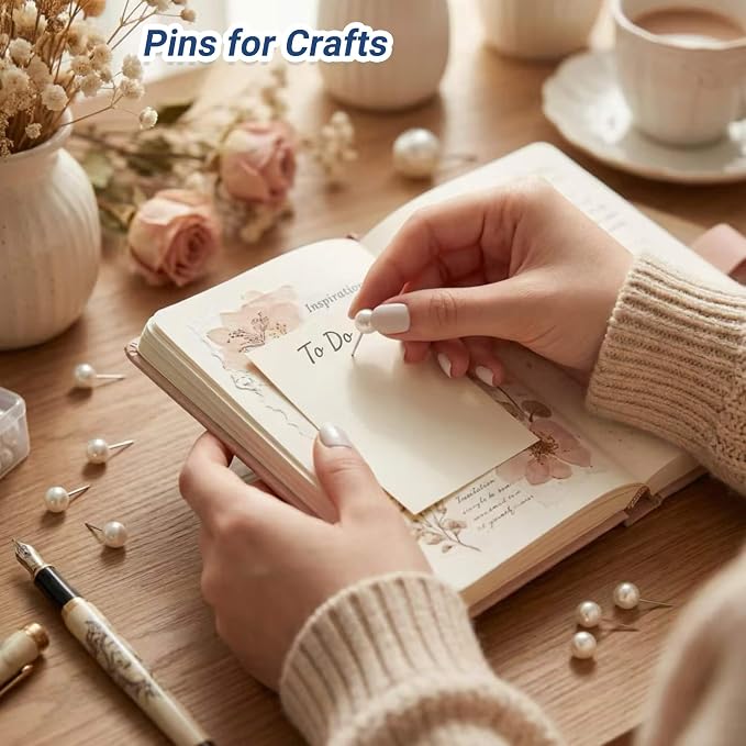 100 Pcs Pearl White Decorative Push Pins - Image 4