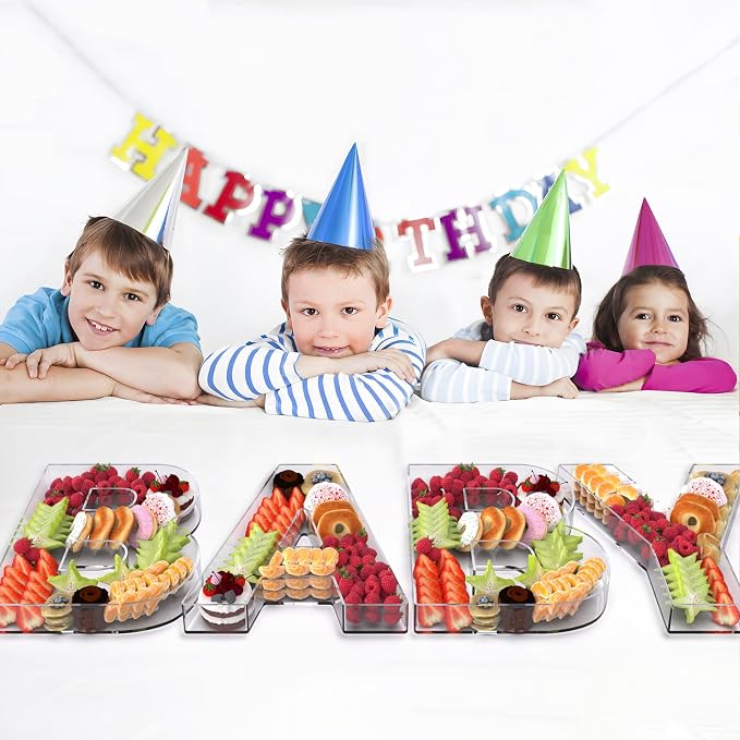 13.8" Extra Large Acrylic Letter Charcuterie Board Box, Reusable Fillable - Image 6