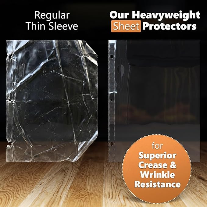 50 Pack of 8.5x11 Heavy Duty Crystal Clear Sheet Protectors - Image 2