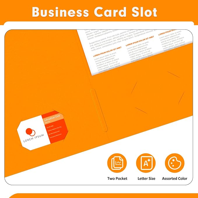 Two Pocket Folders, PANDRI 50 Pack 2 Pocket Folders, Letter Size Paper File - Image 5