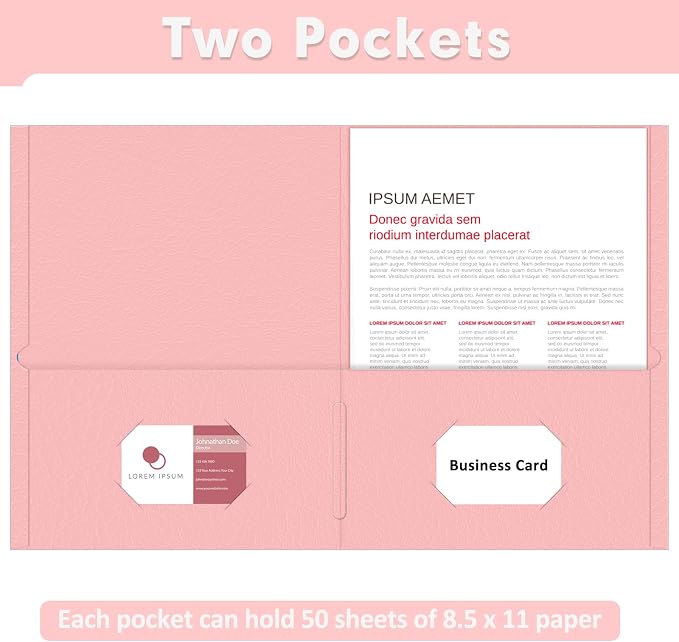 Two Pocket Folders, PANDRI 50 Pack 2 Pocket Folders, Letter Size Paper File - Image 4