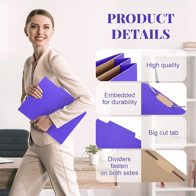 Skyygemm 24 Pcs Classification Folders Letter Size, 2 Pocket Dividers - Image 5