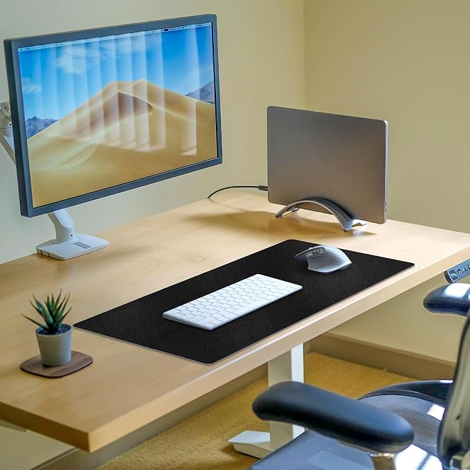 Leather Desk Pad Mat, Non-Slip Black Desk Mat, Large Mouse Pad - Image 5