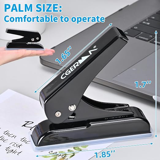 Single Hole Punch, 30 Sheet Capacity, Heavy Duty Paper Hole Puncher, 1/4" Hole - Image 6