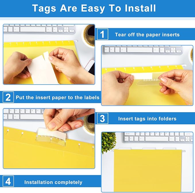 30 Pack Hanging File Folders Letter Size, Colored Hanging Folders - Image 5