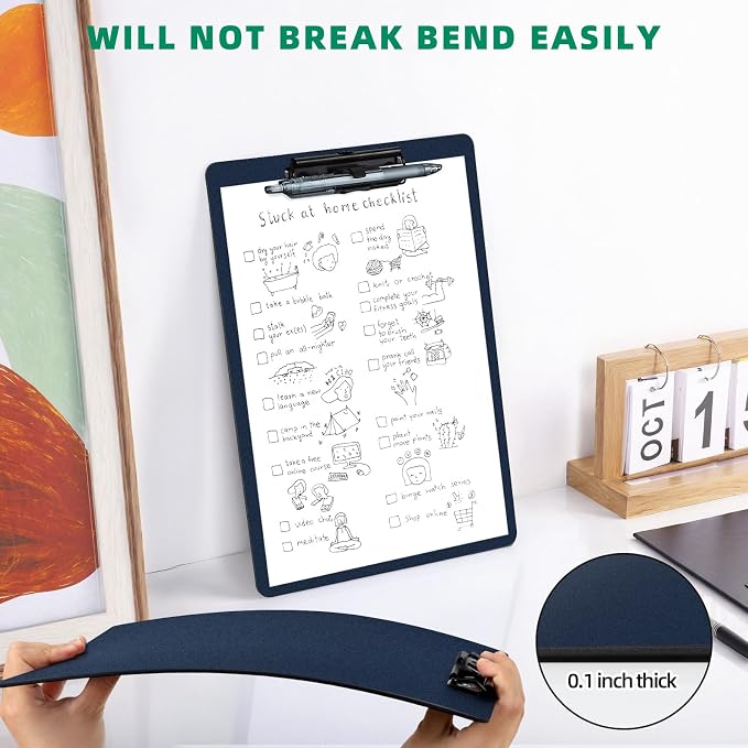 FRETONBA Blue Clipboard with Pen Holder, Hanging Clip Boards Holds 8.5x11 Inch - Image 7