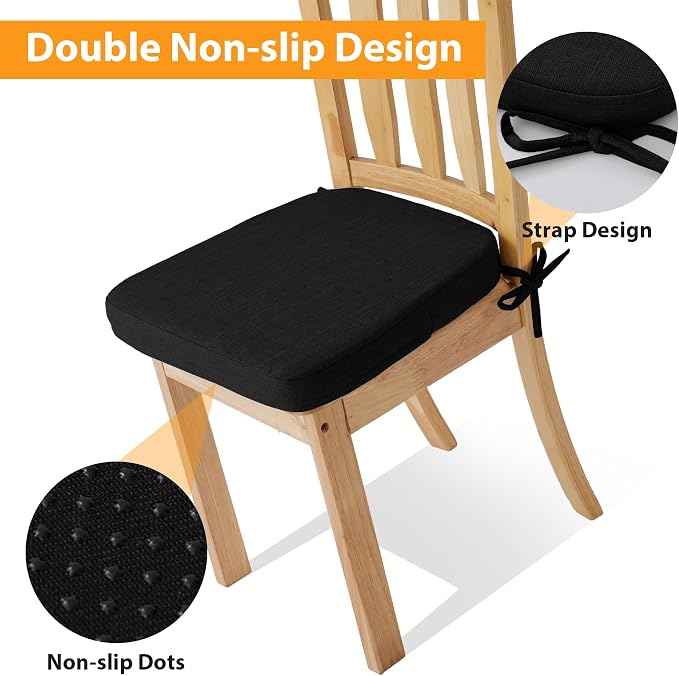 Ruqmuis Chair Cushions for Dining Chairs, D-Shaped Chair Pads - Image 3