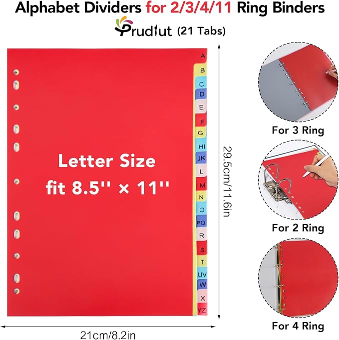 21-Tab A-Z Alphabet Binder Dividers - Image 2