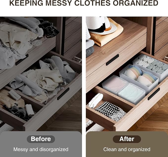 DIMJ Drawer Organizer Clothes, 15 Pack Fabric Drawer Organizer Bins, Foldable - Image 5