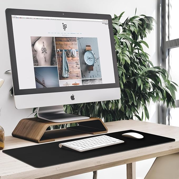 39.1" x 23.5" Waterproof Fabric Desk Pad, Rubber Anti-Slip Base, Stitched Edges - Image 7
