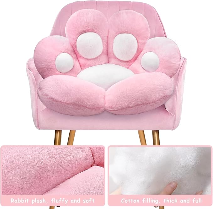 DOBUONO Cat Paw Cushion Kawaii Office Desk Chair Cushion Comfy Plush Cat Paw - Image 3