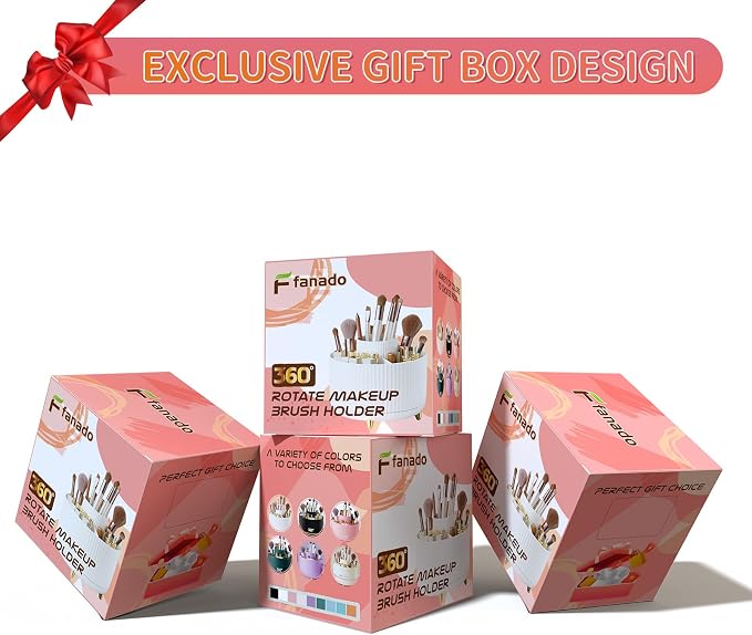 fanado 360° Rotate Makeup Brush Holder Organizer, Makeup Organizers Countertop - Image 8