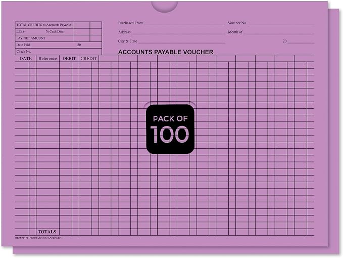 Accounts Payable Voucher Envelopes General Accounting, Lavender 100 Pack | 9x12 by Unknown