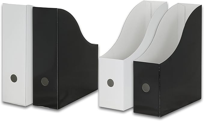 Simple Houseware 12-Pack Magazine File Holder Box, Foldable Cardboard Organizer - Image 4