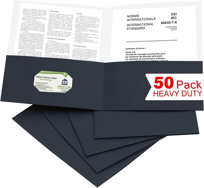 Zzrywuty 50 Packs Two Pocket File Folders by Zzrywuty