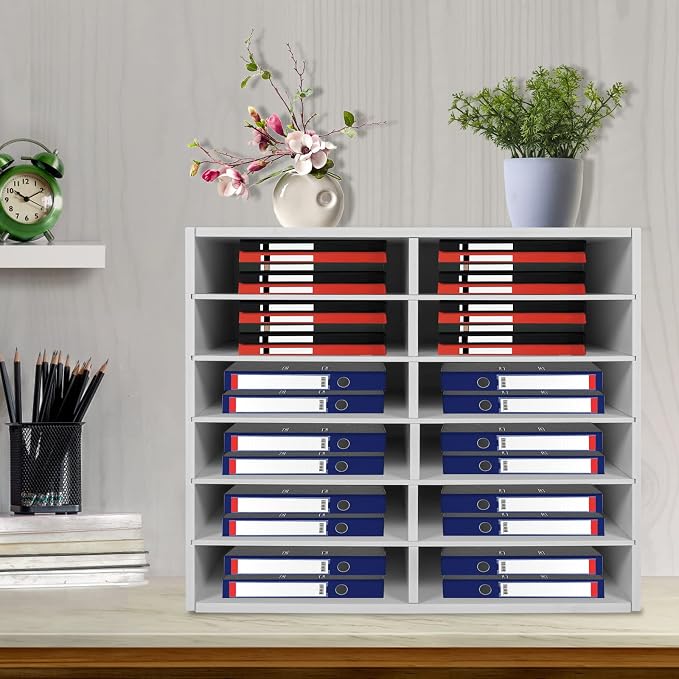 Literature Organizer Sorter for Desk, 12 Slots Adjustable File Sorter Mail - Image 9