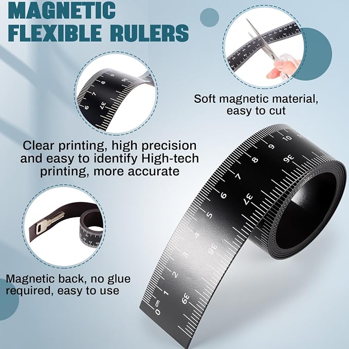 Relaxweex 1 Pcs 39.37 Inch Magnetic Ruler Flexible Tape Magnetic Tape Measure - Image 3