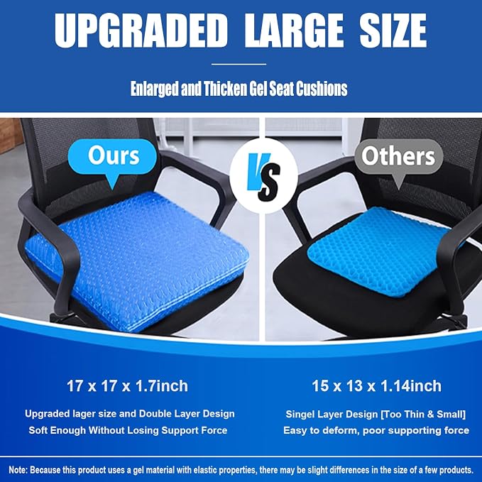 Gel Seat Cushion for Long Sitting Pressure Relief - Image 2