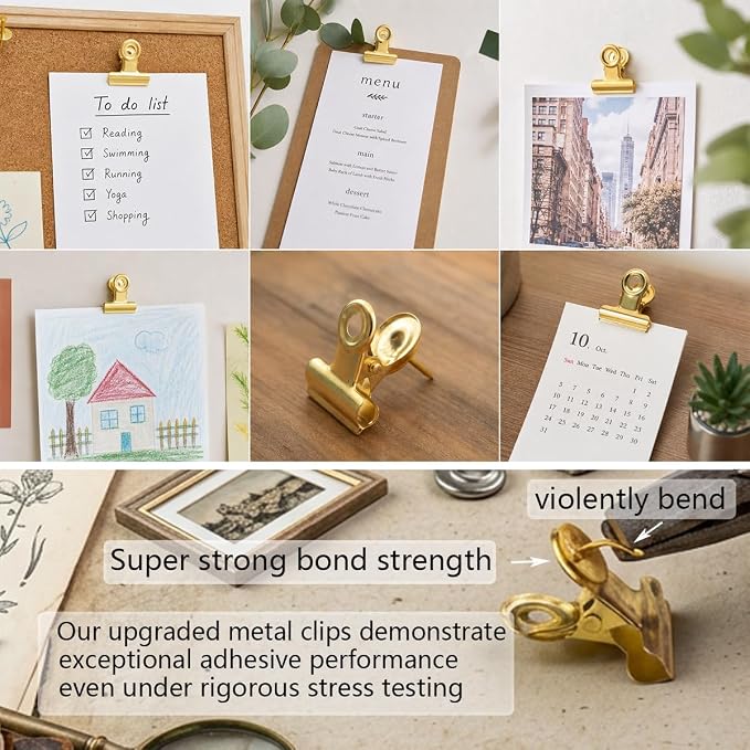 30PCs Golden Push Pins Clips Thumb Tacks - Image 4
