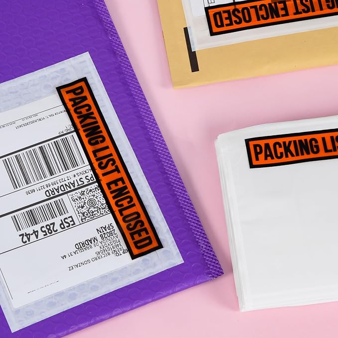 1000 PCS 7.5"x 5.5" Clear Self-Adhesive Packing List Envelopes - Image 7