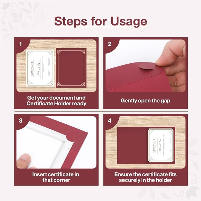 BELLE KR® Red Certificate Folders 8.5 x 11, Documents and Diplomas - Image 5