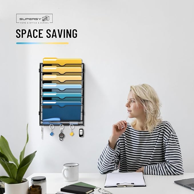 SUPEASY 7-Tier Wall File Holder Organizer - Image 6