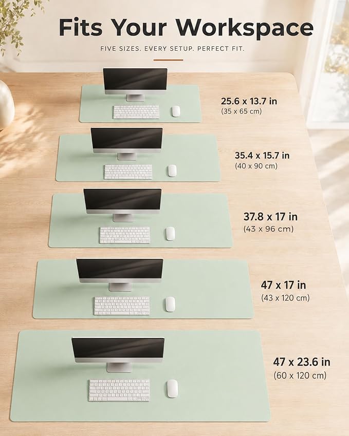 Aothia Double-Sided Desk Pad – 25.6"x13.7" Large Mouse Pad, Leather Desk Mat - Image 4