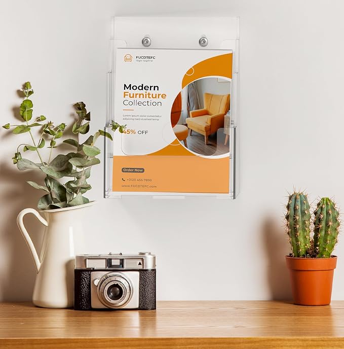 FUCDTEFC 2 Pack Acrylic Brochure Holder 8.5x11 & 4 x9 Inches Universal - Image 7