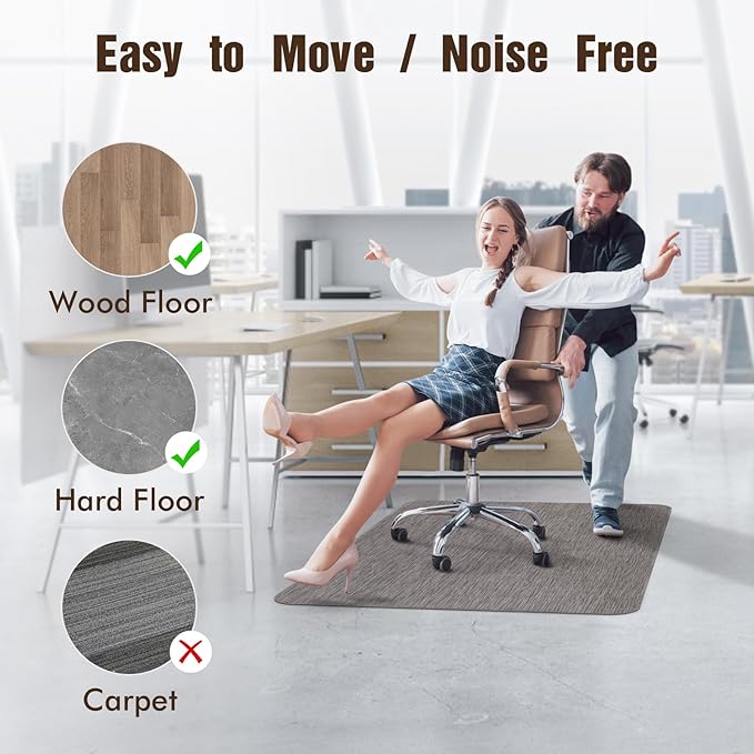 Blvornl Office Chair Mat for Hardwood Floor, Large Anti-Slip Hard Floor - Image 3