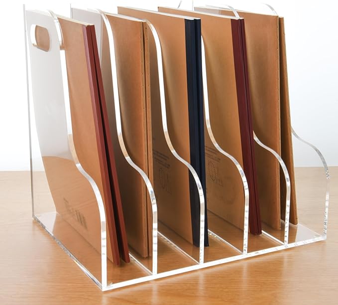 5 Vertical Compartments File Holder by AIMOLLYACRYLICSTORAGE