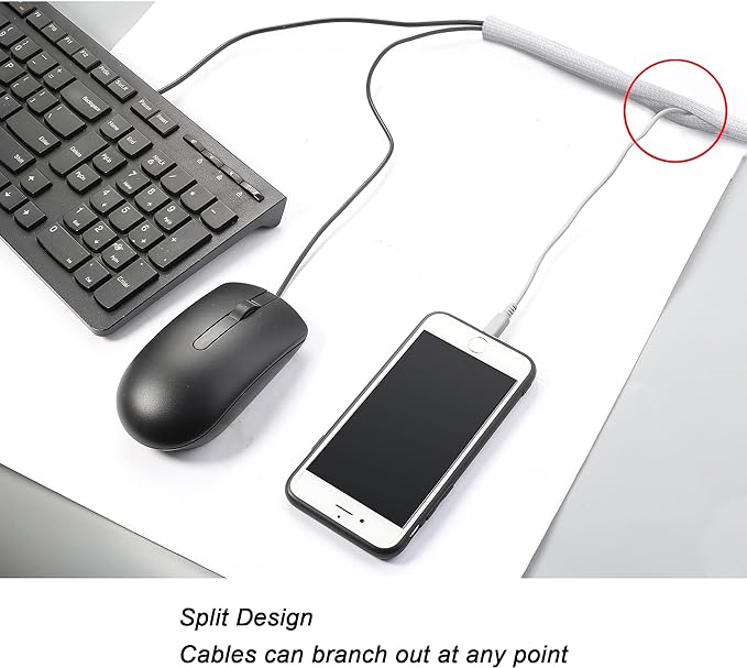 10ft - 1.25 inch Braided Cable Management Sleeve Cord Protector - Self-Wrapping - Image 3