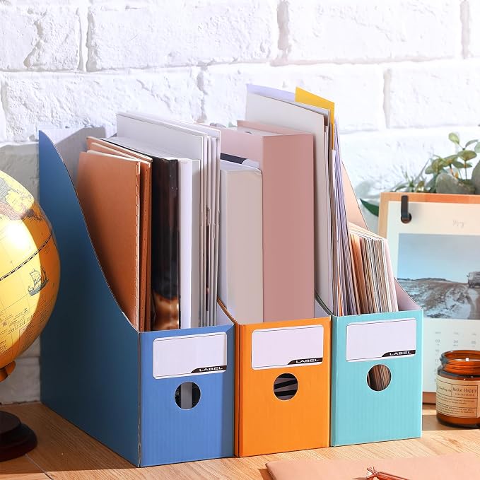 Colarr 12 Pack Cardboard Magazine Holders 12 Colors Magazine Storage Box - Image 4