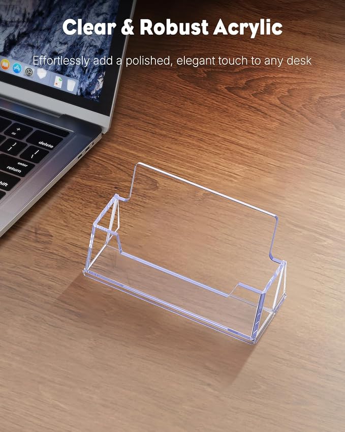 Uniclife 4 Pack Acrylic Business Card Holder - Image 5