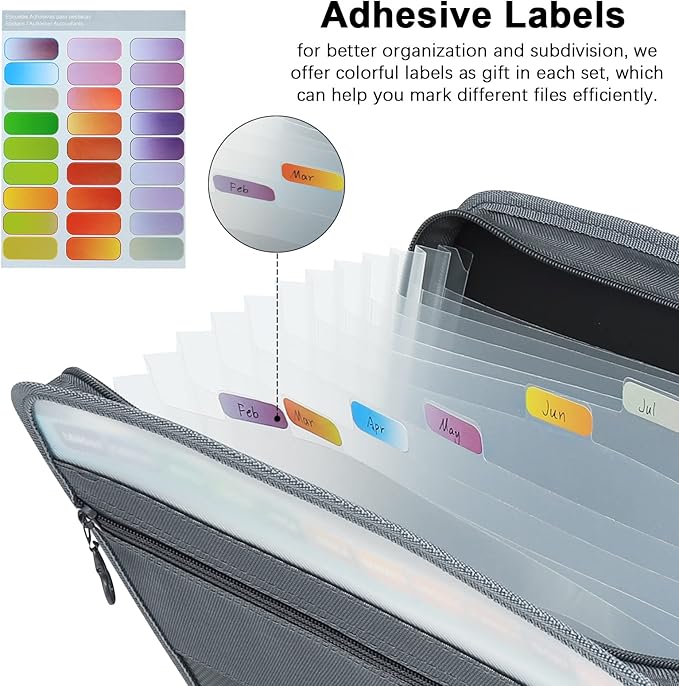 NAFY Expanding File Folder, 13 Pockets Document Organizer - Image 5