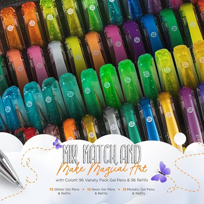ColorIt Gel Pens Set for Coloring – 192 Pack - Image 2