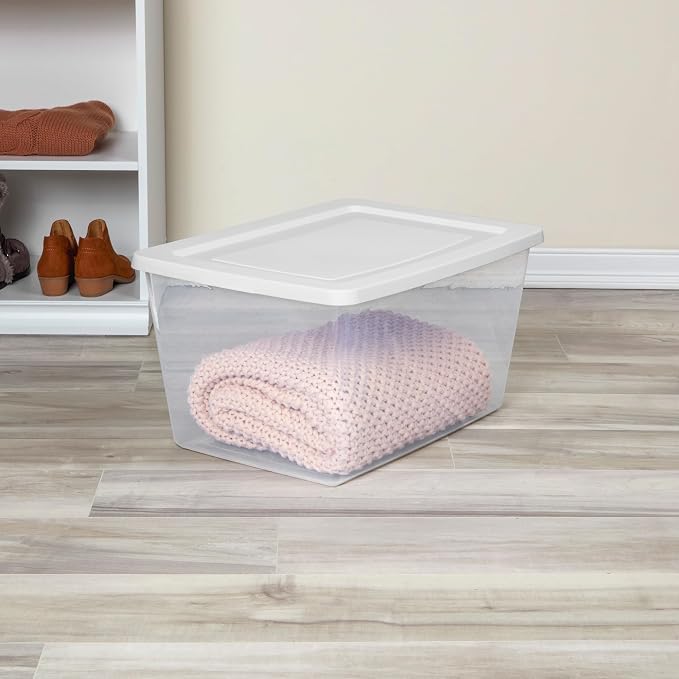 Sterilite 12-Pack Clear Storage Box, Stackable Container Bins - Image 3