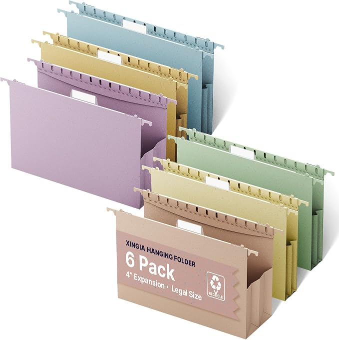 XINGIA Legal Size Hanging File Folders, Expandable 4 Inch File Folders Legal by Unknown