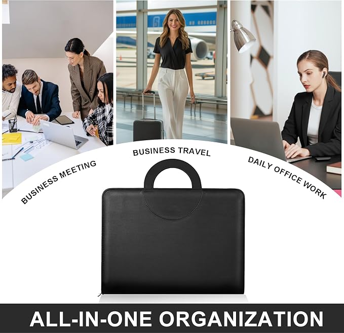 Leathario Portfolio Binder, Includes 5 Folder Index Dividers, 1 Hole Punch - Image 8