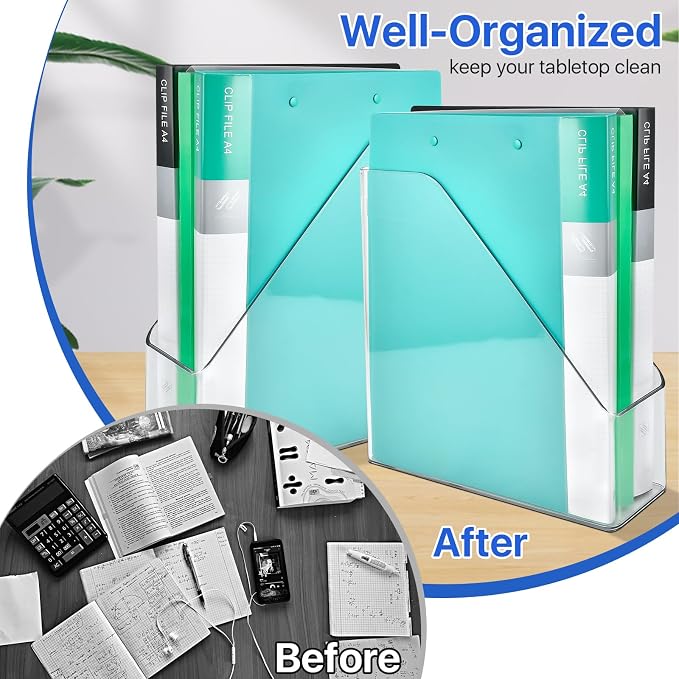 2 Pack Acrylic Magazine File Holder, A4 Vertical File Organizer - Image 4