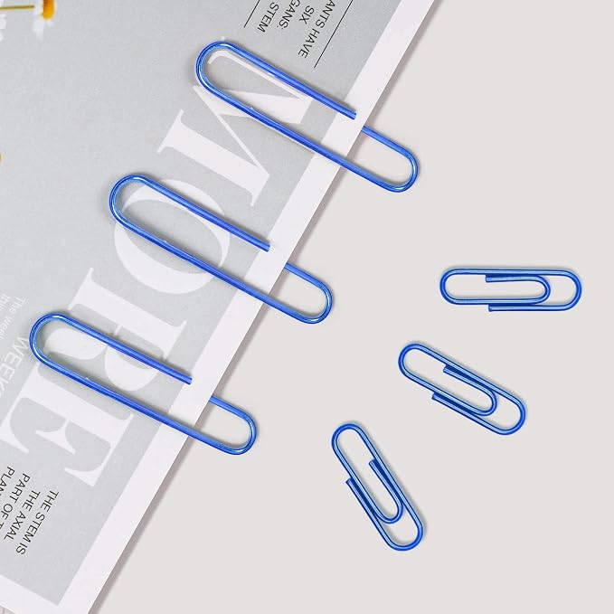 Vinaco Blue Paper Clips, 1.3" & 2" Paper Clips, Durable & Rustproof - Image 5