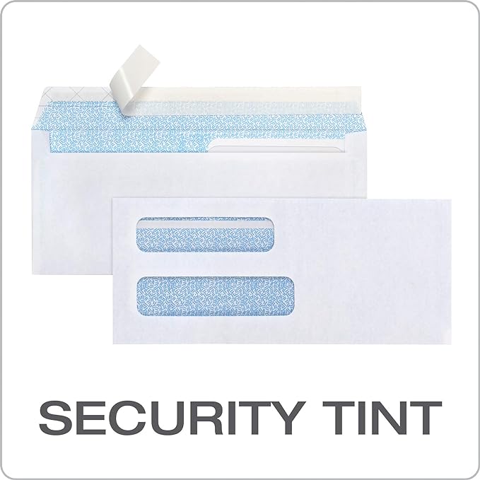 Columbian #8-5/8 Security Envelopes, 500 Pack, Double Window Self Seal Envelopes - Image 5