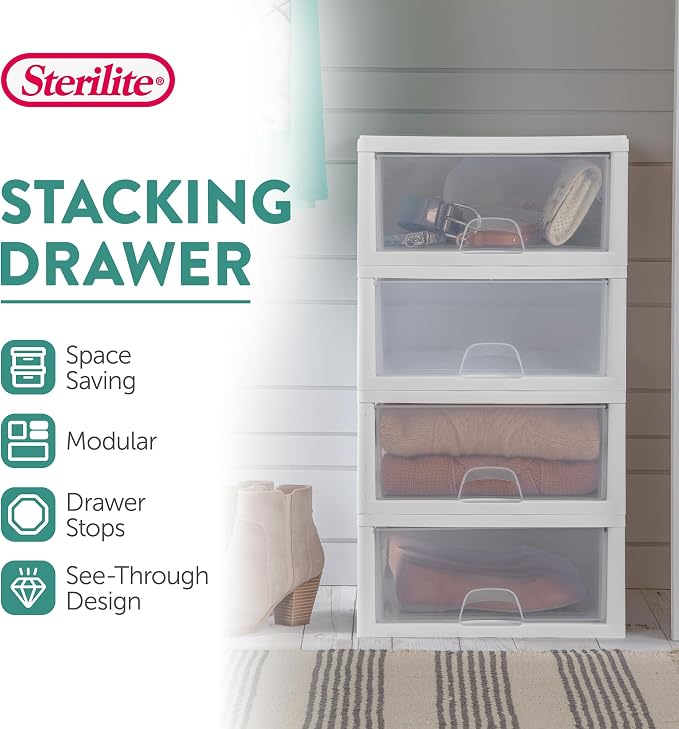 Sterilite 24-Pack 16 Quart Stacking Drawer, Accessories, Craft Supplies - Image 4