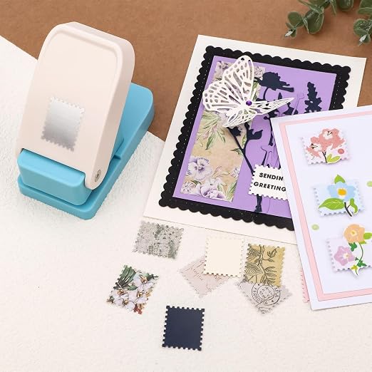 2 Pcs Square Stamp Punch, 1 Inch Square Hole Punch, Postage Stamp Shaped Paper - Image 3