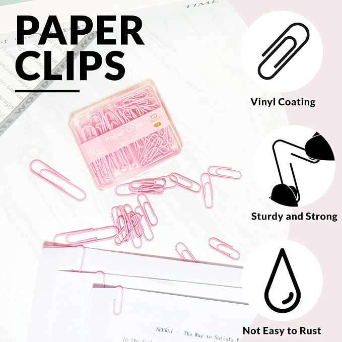 NEEWAY Colorful Paper Clips Assorted Sizes, Small and Large Paper Clips - Image 4