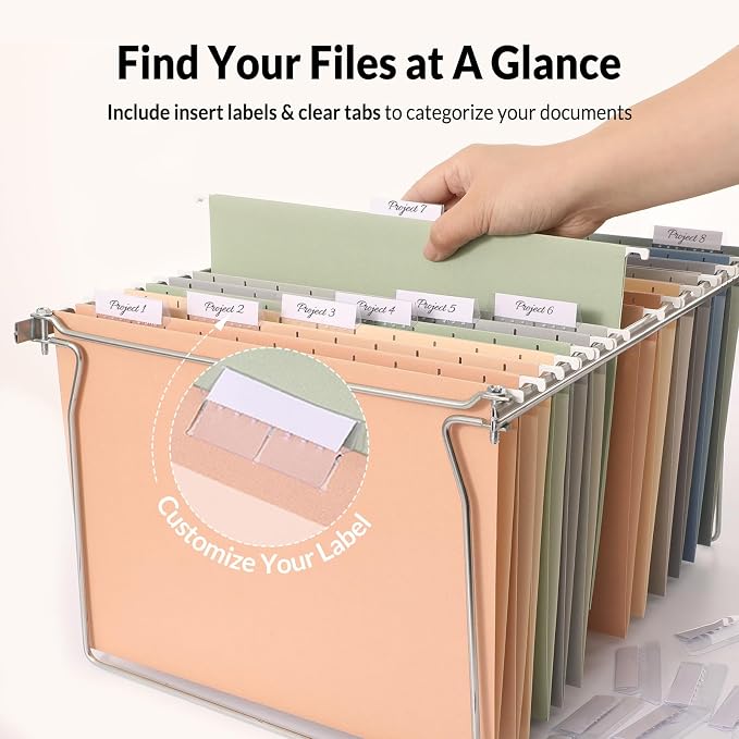 SUNEE Hanging File Folders, Pastel Colors - Image 2